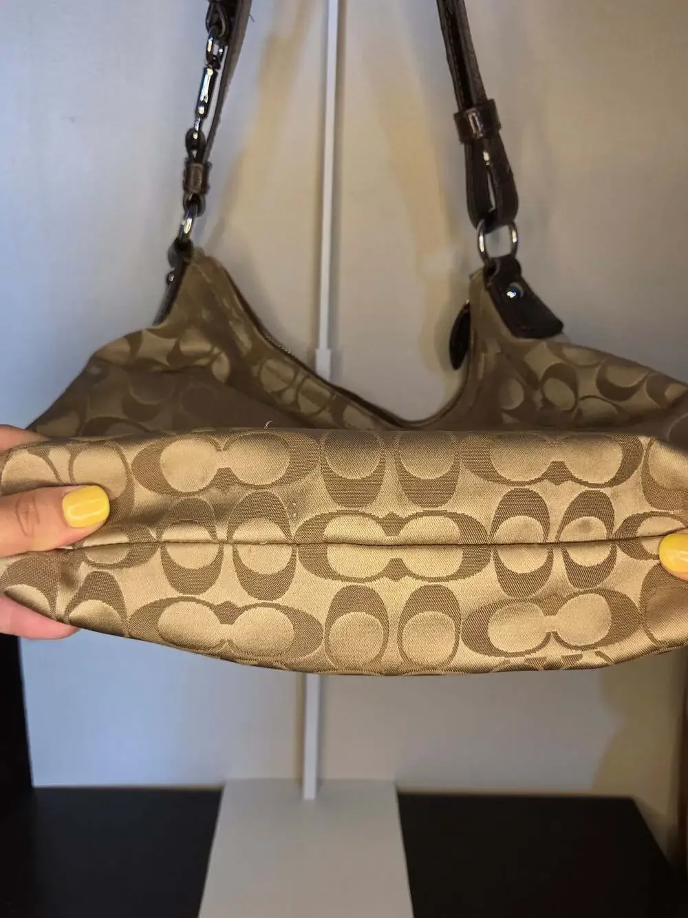 Coach Penelope Signature Sateen Jacquard Turnlock Hobo Bag F19232